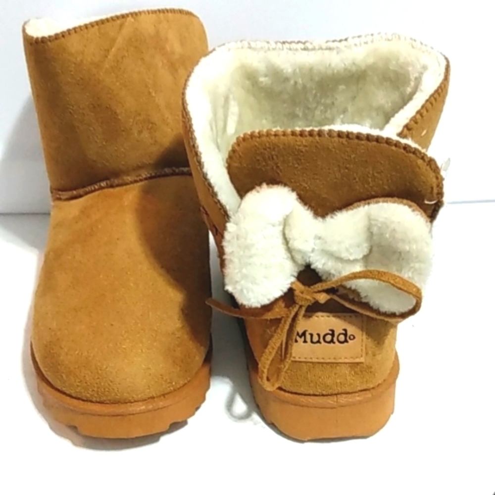 MUDD CAMEL BROWN COZY FUR LINED CHERRY ANKLE BOOTS SIZE 7 NWT